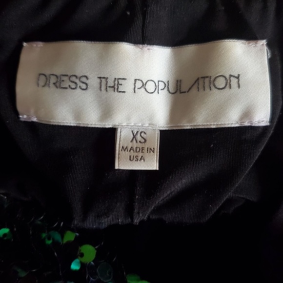 Dress the Population Iridescent Green Sequin Short Dress with Open Back - Picture 6 of 6